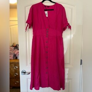 Buffalo David Bitton Pink Button-Front Midi Dress